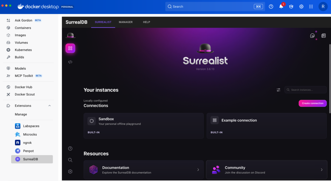 SurrealDB Docker Extension