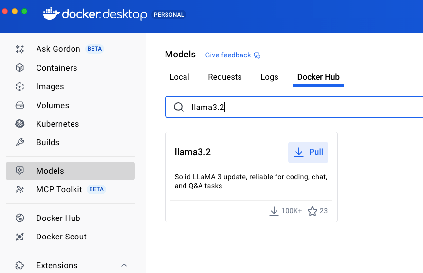 llama3.2 in Docker Hub