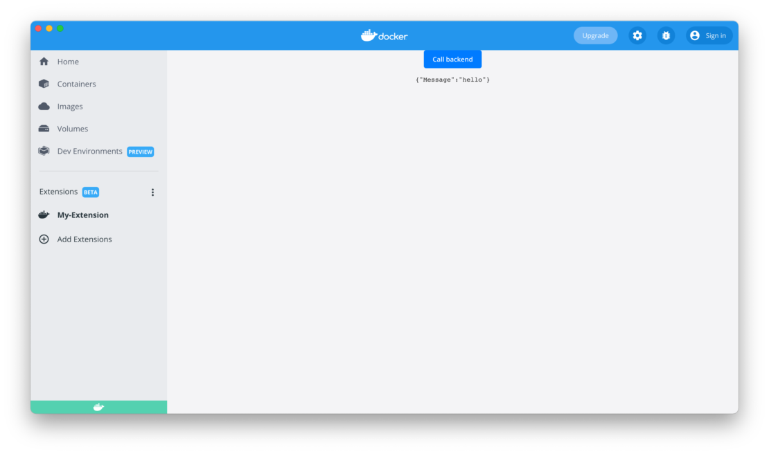 Docker Extensions Beta Screenshot