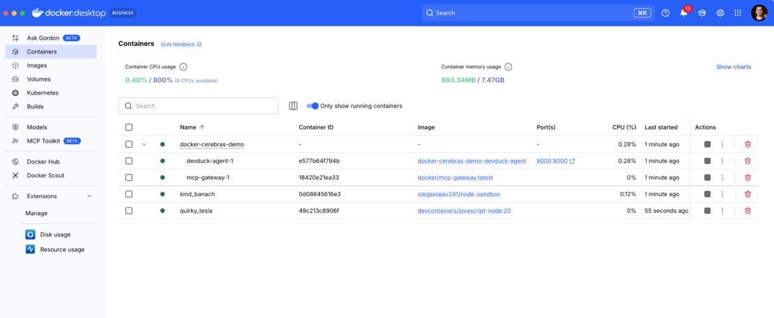 DevDuck launched node-sandbox in isolated container